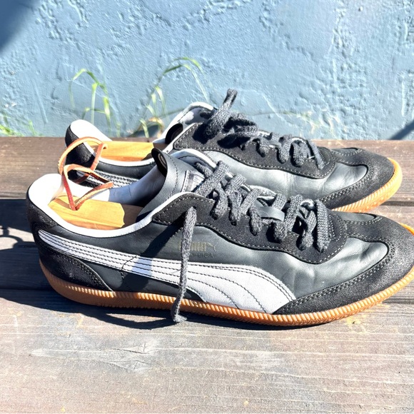 Black Leather puma Men's Shoes size 11 good condition - Picture 8 of 9